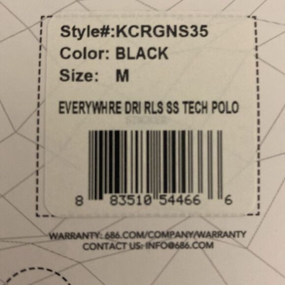 686 Men’s Everywhere Tech Polo Black Polo Shirt Size-Medium - Picture 13 of 13